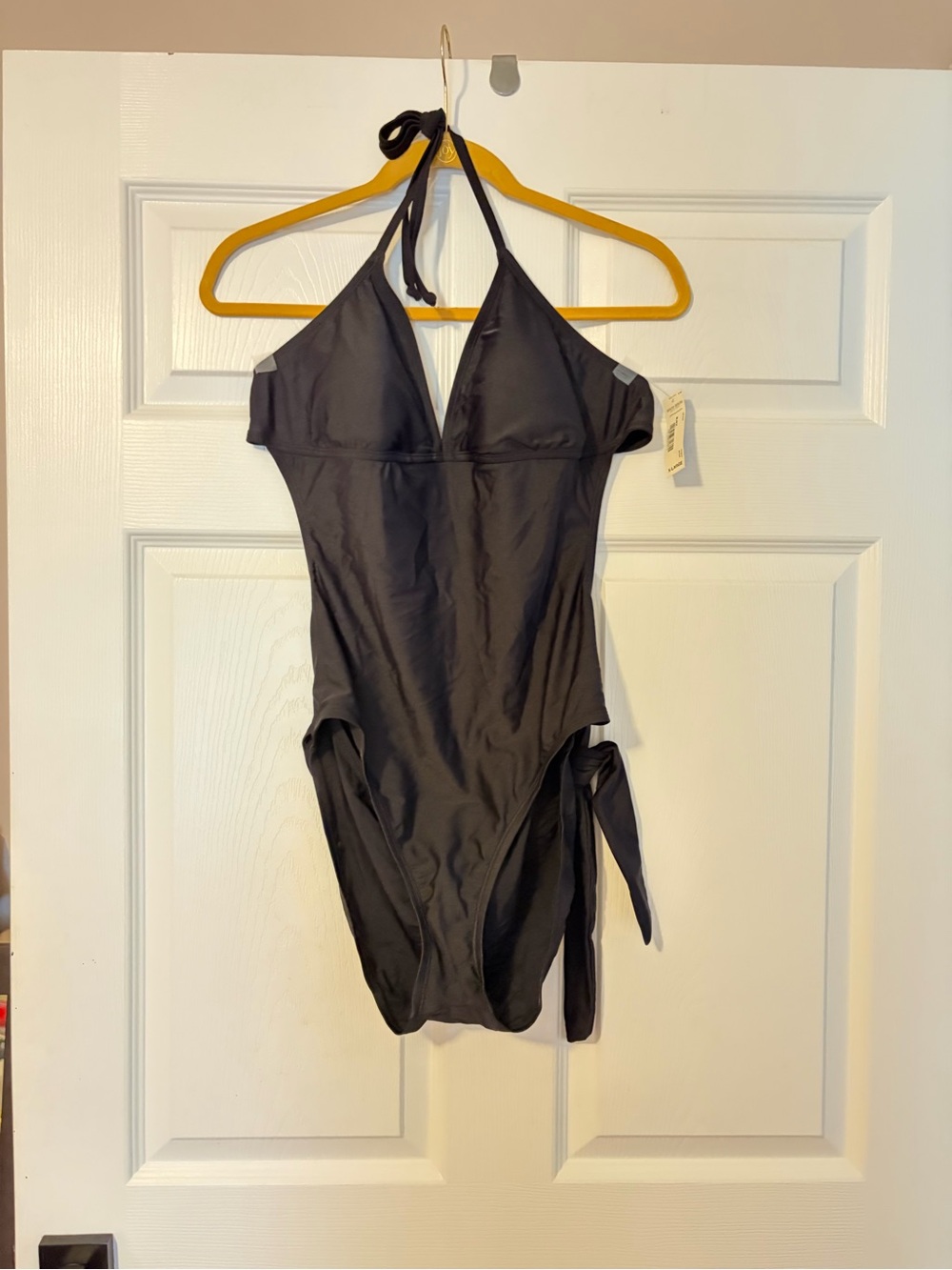 Bisou Bisou Black Halter One-Piece Swimsuit